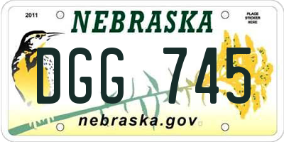 NE license plate DGG745