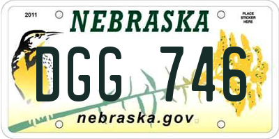 NE license plate DGG746