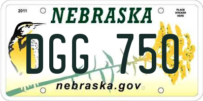 NE license plate DGG750