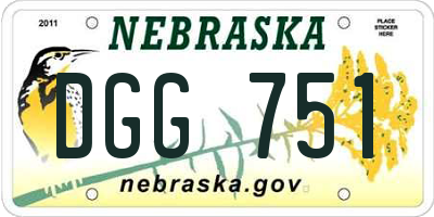 NE license plate DGG751