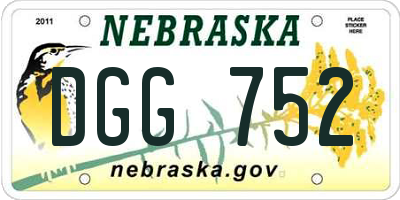NE license plate DGG752