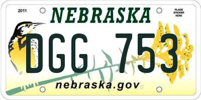 NE license plate DGG753
