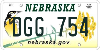 NE license plate DGG754