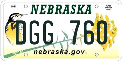 NE license plate DGG760