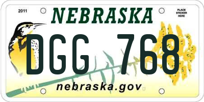 NE license plate DGG768