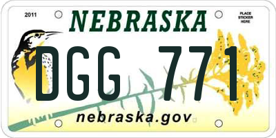 NE license plate DGG771