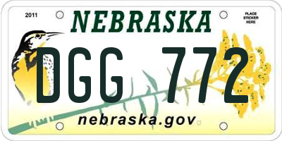 NE license plate DGG772