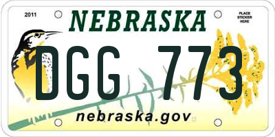 NE license plate DGG773