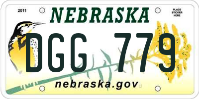 NE license plate DGG779