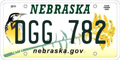 NE license plate DGG782