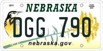 NE license plate DGG790