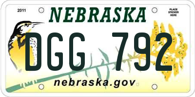 NE license plate DGG792