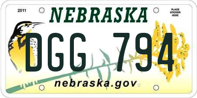 NE license plate DGG794
