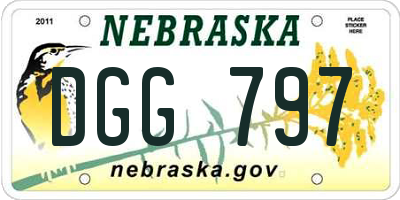 NE license plate DGG797