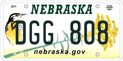 NE license plate DGG808