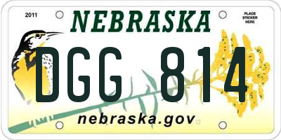 NE license plate DGG814