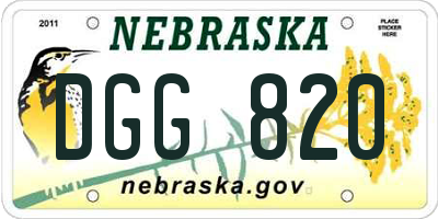 NE license plate DGG820