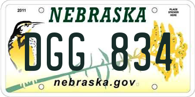 NE license plate DGG834