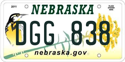 NE license plate DGG838