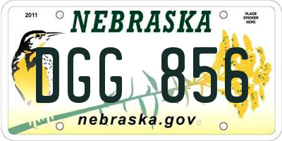 NE license plate DGG856