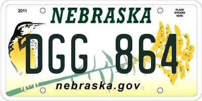 NE license plate DGG864