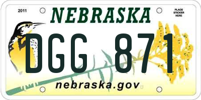 NE license plate DGG871