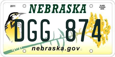 NE license plate DGG874