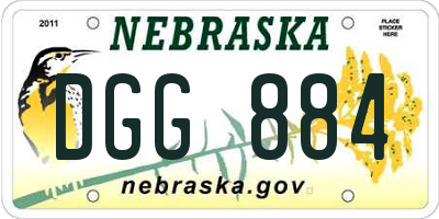 NE license plate DGG884