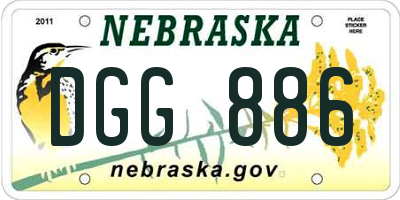 NE license plate DGG886