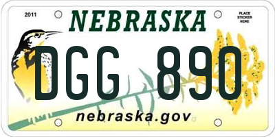 NE license plate DGG890