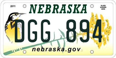 NE license plate DGG894