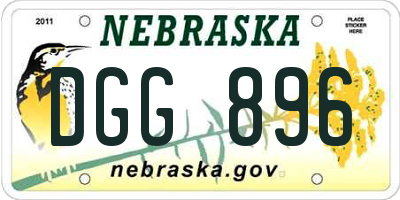 NE license plate DGG896
