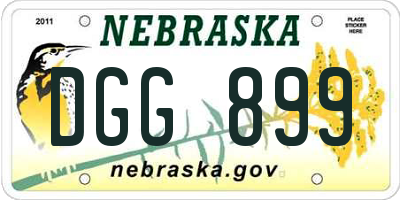 NE license plate DGG899