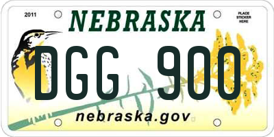 NE license plate DGG900