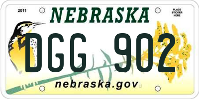 NE license plate DGG902