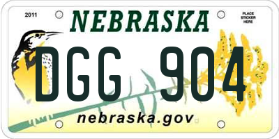 NE license plate DGG904
