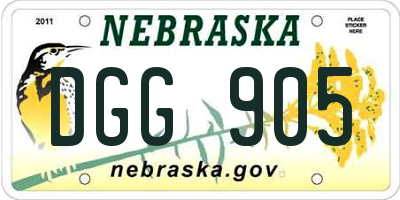 NE license plate DGG905