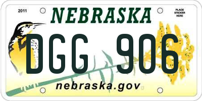 NE license plate DGG906