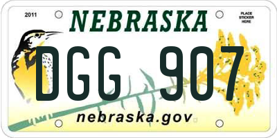 NE license plate DGG907