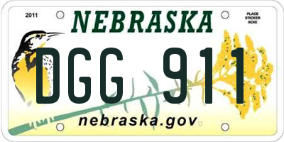 NE license plate DGG911