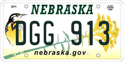 NE license plate DGG913