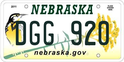 NE license plate DGG920
