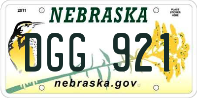 NE license plate DGG921
