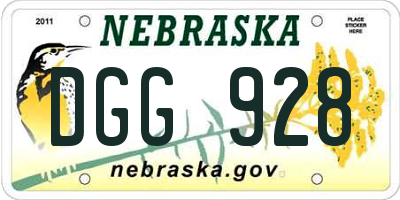 NE license plate DGG928