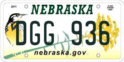 NE license plate DGG936