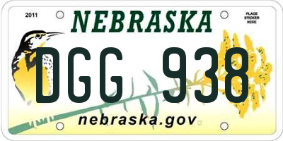 NE license plate DGG938