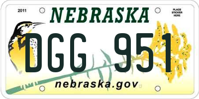 NE license plate DGG951