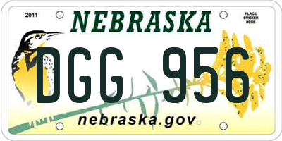 NE license plate DGG956