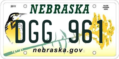 NE license plate DGG961