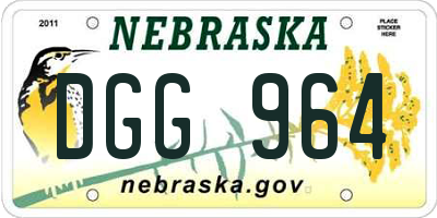 NE license plate DGG964